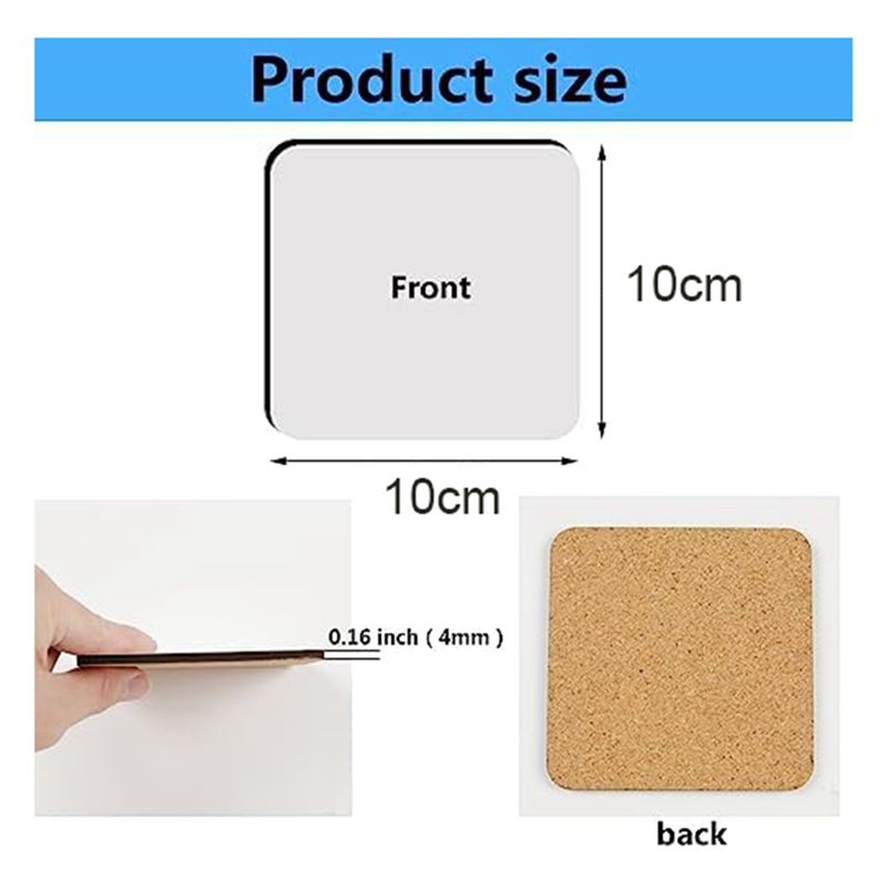 BHBL 12 Pcs Sublimation Square - Coaster Sublimation Blank ulasan dan harga