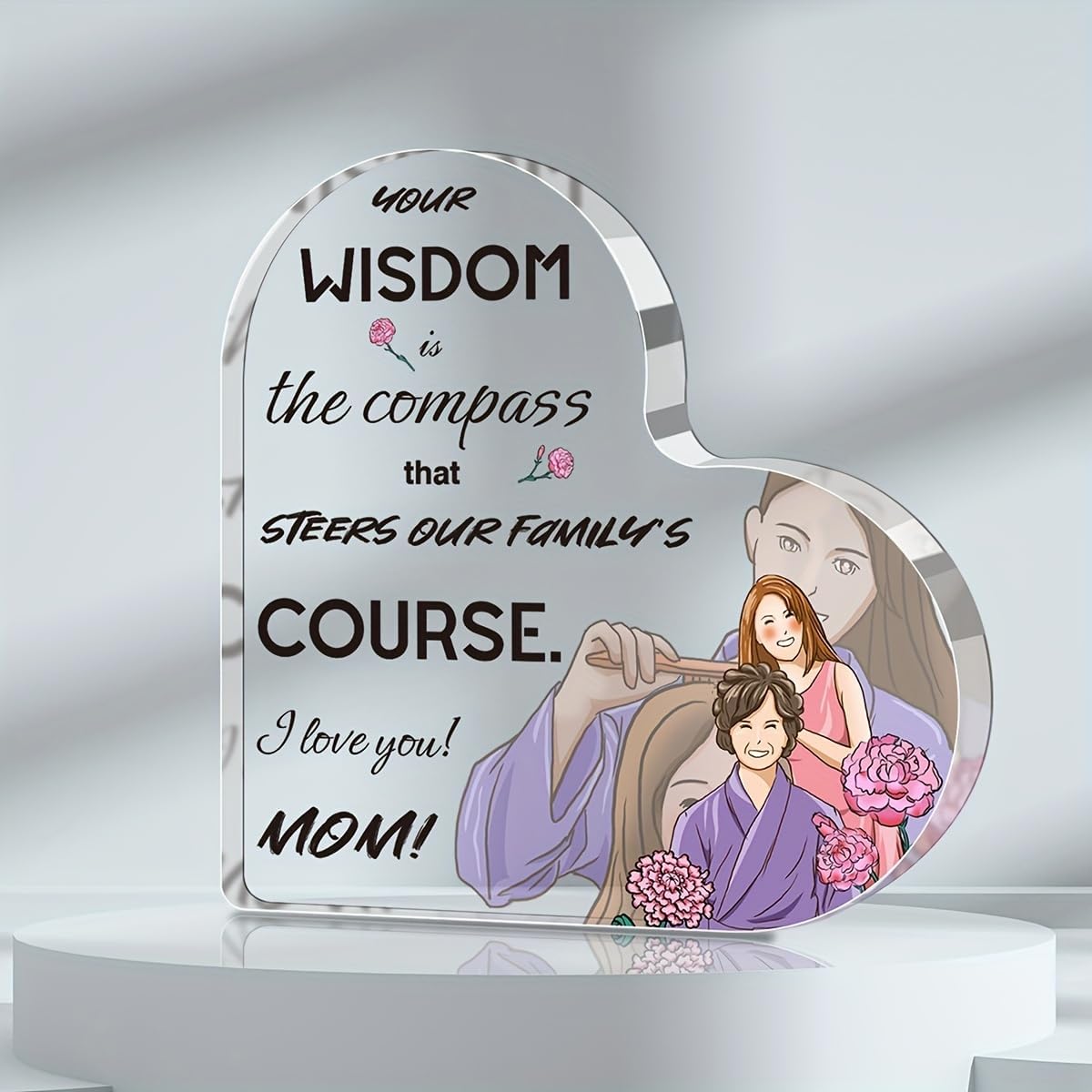 Family Heart Shape Acrylic Pla - Photo Acrylic Block ulasan dan harga