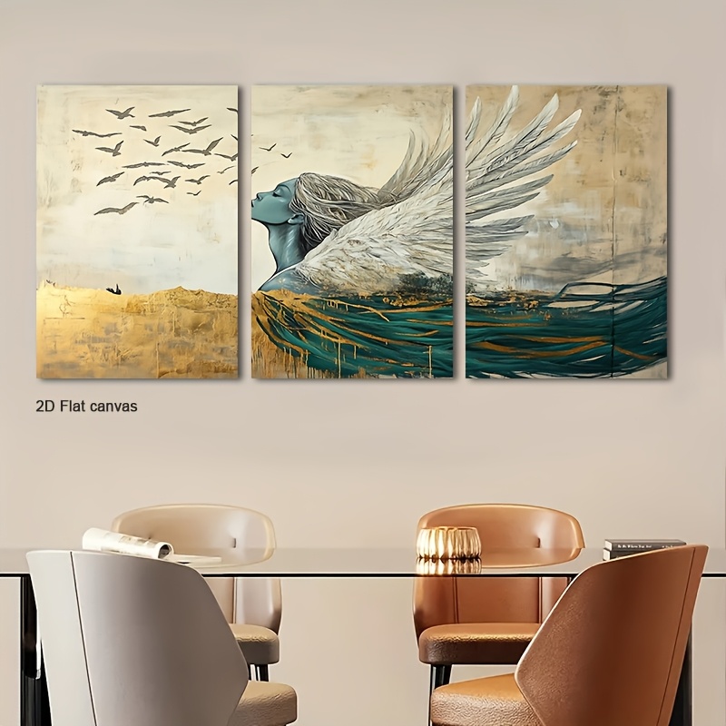 Frameless Canvas 3pcs Framed W - Canvas Wrap Ready ulasan dan harga