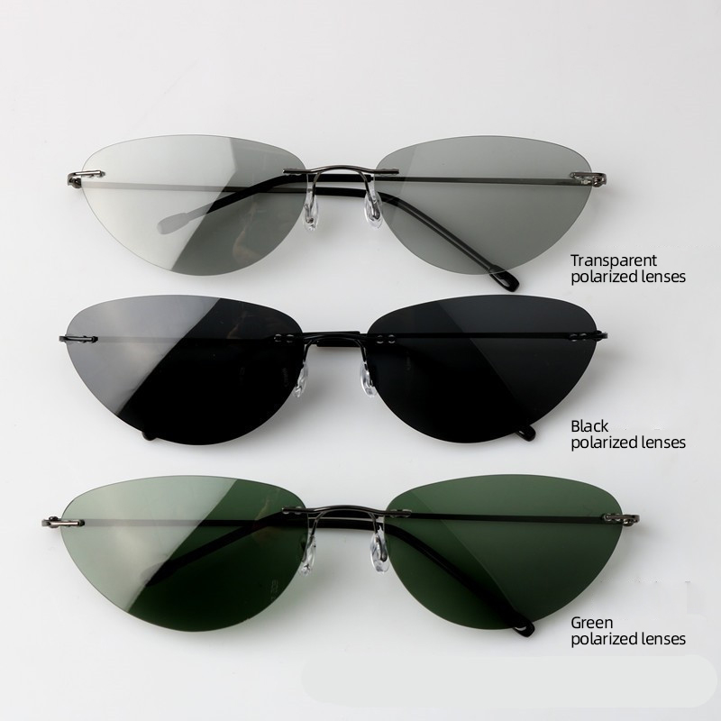 Fashion Rimless Sunglasses, Ca - Metal Photo Panel ulasan dan harga